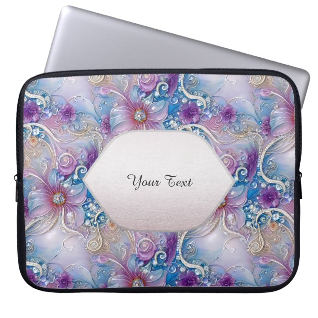 Färglös Blommigt Parly Gems Laptop sleeve (Framsidan)