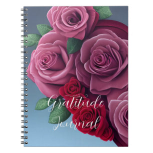 Färglös Blommigt Ro Heart Journal Anteckningsbok