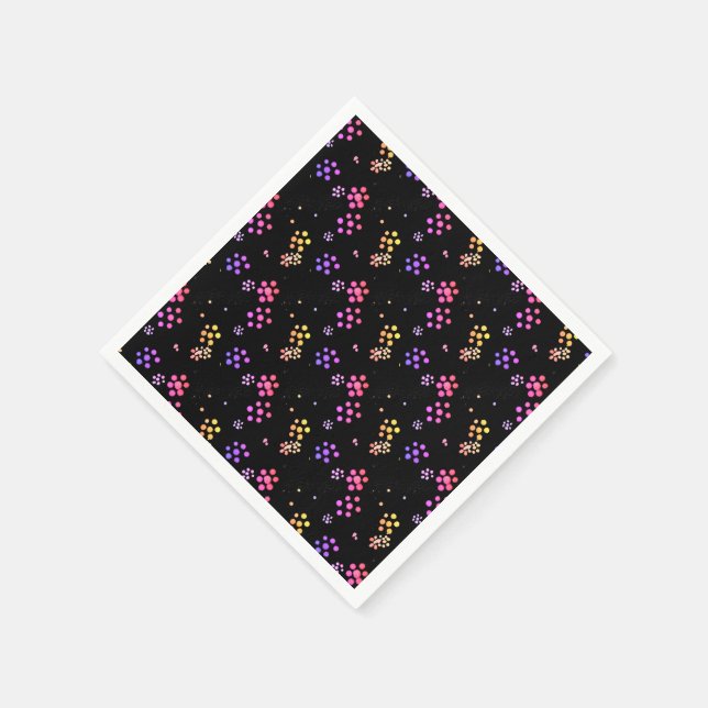 Färglös Blommigt Skriv ut Pappersservett (Hörn)