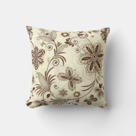 Färglös Blommigt Sömlös Mönster Kudde