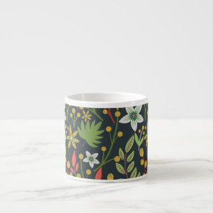 Färglös blommigt, sömlösa blommor och lämna från m espressomugg