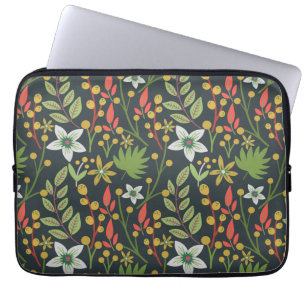 Färglös blommigt, sömlösa blommor och lämna från m laptop fodral