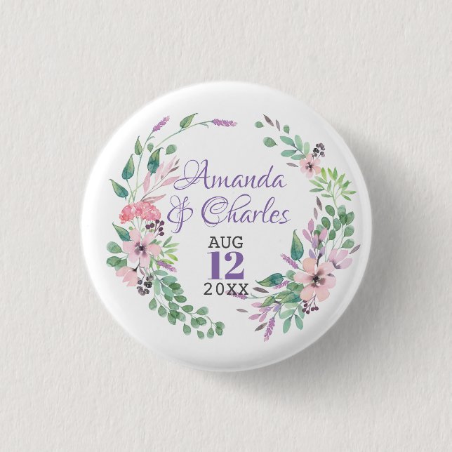 Färglös Blommigt Utandning Ram Knapp (Framsida)