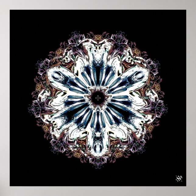 Färglös blomning 2 (färglöst mönster) poster (Framsidan)