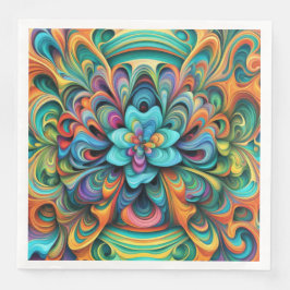 Färglös blomning Abstrakt Art Pappersservett