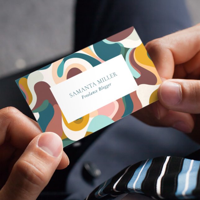 Färglös bohemisk Abstrakt Swirls Mönster Visitkort (Skapare uppladdad)