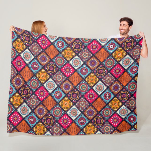 färglös boho stil fleecefilt (På plats)