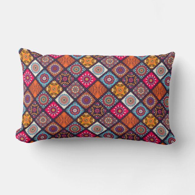 färglös boho stil lumbarkudde (Framsida)