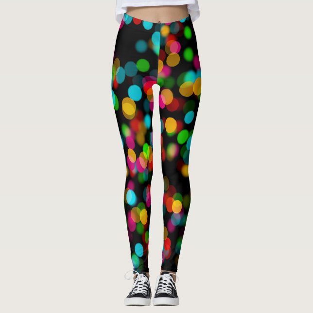 Färglös bokeh-design leggings (Framsida)