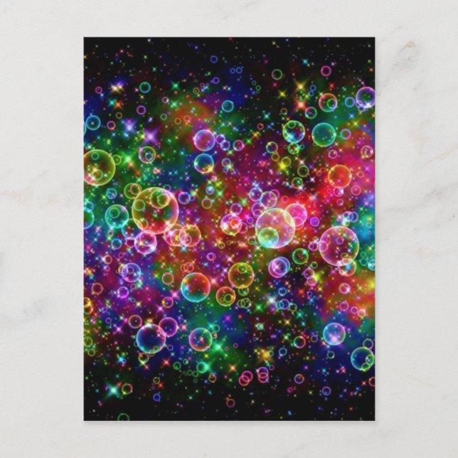 Färglös bubbeldesign vykort (Framsida)