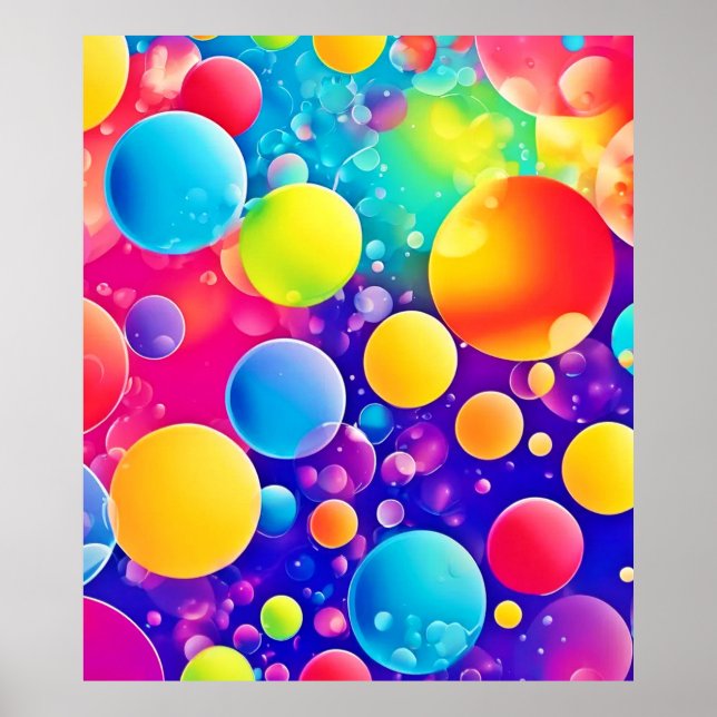 Färglös bubbelkonst Abstrakt Poster (Framsidan)