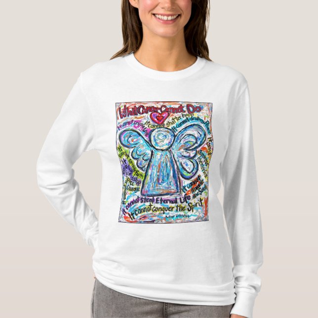 Färglös cancer Angel T- shirt (Baksidan är tom) T-shirt (Framsida)