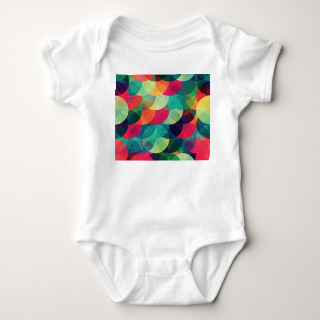 Färglös cirkel Sömlös Mönster T Shirt (Framsida)