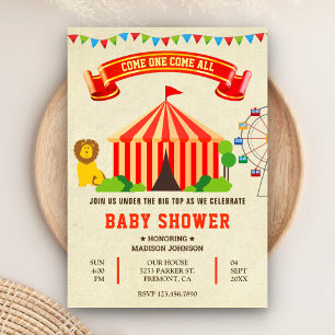 Färglös cirkus Babyskor Inbjudningar