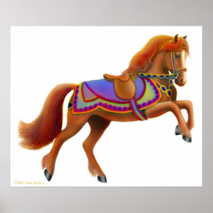 Färglös cirkus-Horse Skriv ut Poster