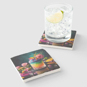 Färglös cocktail stenunderlägg