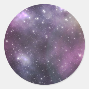 Färglös Coola Nebula och stjärnor i rymden Runt Klistermärke