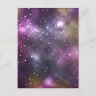 Färglös Coola Nebula och stjärnor i rymden Vykort