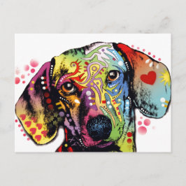 färglös Dachshund art Vykort