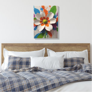 Färglös design av blomsterväggskonst canvastryck