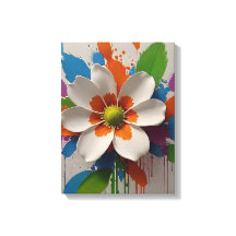 Färglös design av blomsterväggskonst