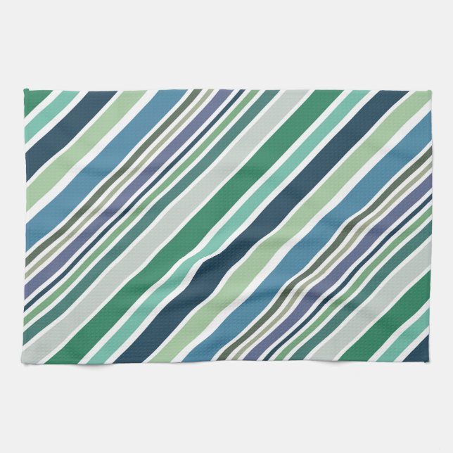 Färglös diagonal rand-design kökshandduk (Horisontell)