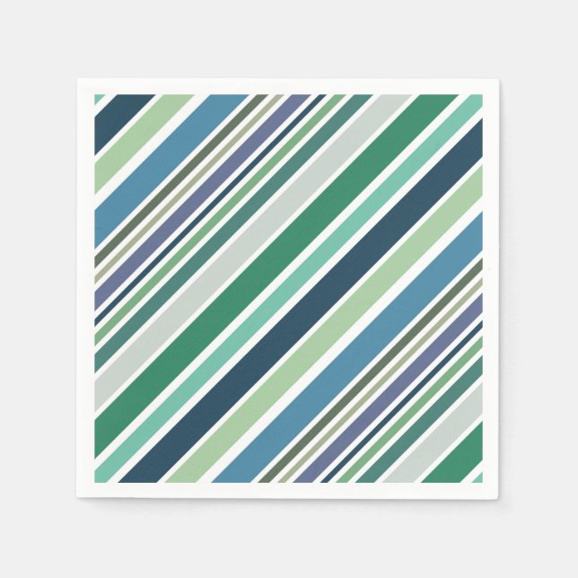 Färglös diagonal rand-design pappersservett (Framsidan)