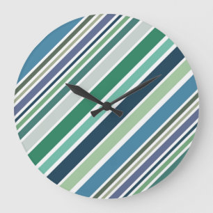 Färglös diagonal rand-design stor klocka