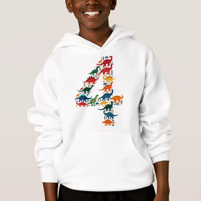 färglös dinosaurieunge hoodie t shirt (Framsida)