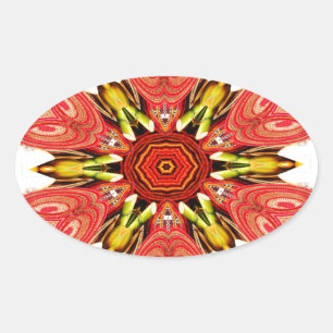 Färglös doodle-flora, sömlös stjärna.jpg ovalt klistermärke