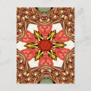 Färglös doodle-flora, sömlös stjärna.jpg vykort