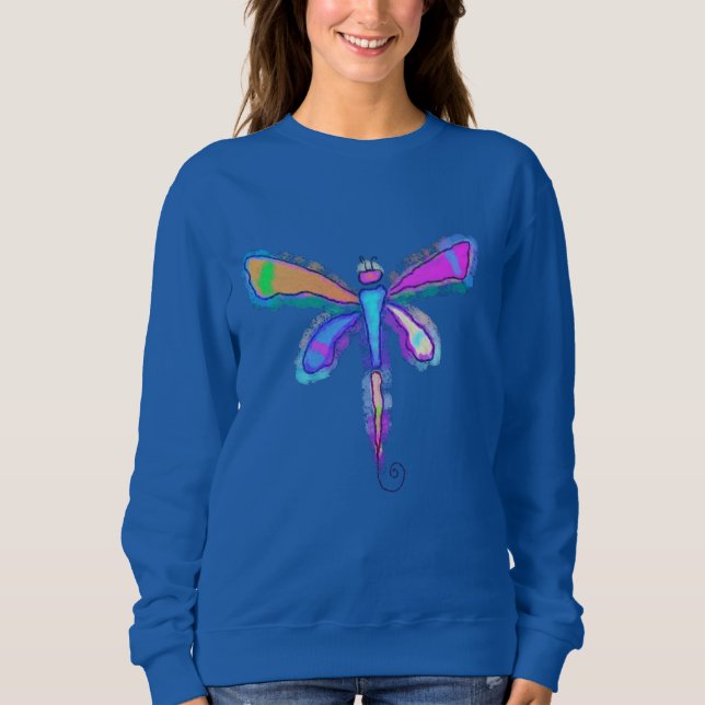 Färglös Dragonfly Abstrakt Art till Bära T Shirt (Framsida)
