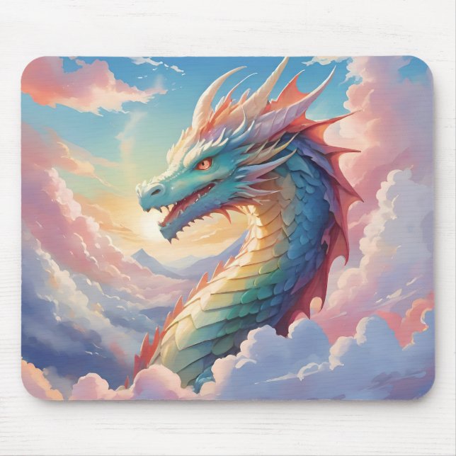 Färglös drake i himmel musmatta (Framsidan)
