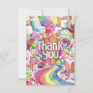 Färglös Elegant Candyland tack för ditt kort