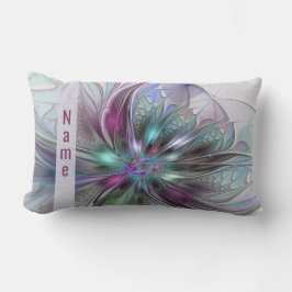 Färglös Fantasy-Abstrakt Modern Art Flower Namn Lumbarkudde