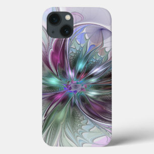 Färglös Fantasy-Abstrakt Modern Fractal Flower