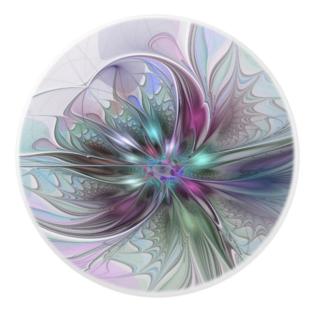Färglös Fantasy-Abstrakt Modern Fractal Flower Knopp (Framsidan)