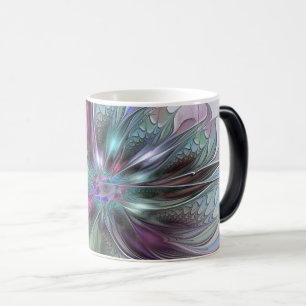 Färglös Fantasy-Abstrakt Modern Fractal Flower Magisk Mugg