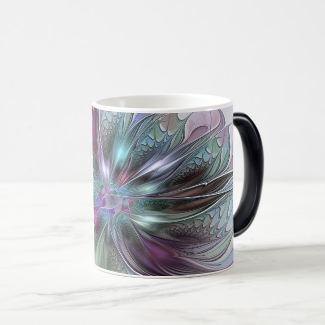 Färglös Fantasy-Abstrakt Modern Fractal Flower Magisk Mugg (Framsida höger)