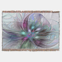 Färglös Fantasy-Abstrakt Modern Fractal Flower