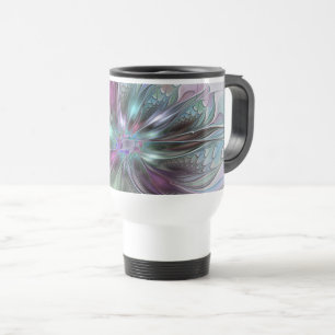 Färglös Fantasy-Abstrakt Modern Fractal Flower Resemugg