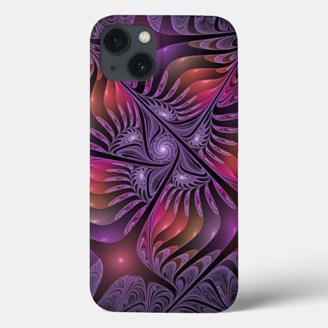 Färglös Fantasy-Abstrakt Trippy Lila Fractal (Baksida)