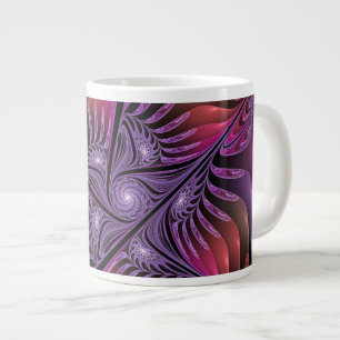 Färglös Fantasy-Abstrakt Trippy Lila Fractal Jumbo Mugg