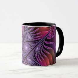 Färglös Fantasy-Abstrakt Trippy Lila Fractal Mugg