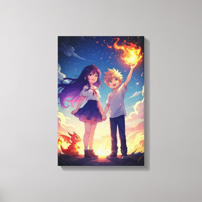 Färglös Fantasy Wall Art-för barn Canvastryck (Framsida)