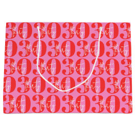 Färglös fetstilt Rosa och röd 30års födelsedag