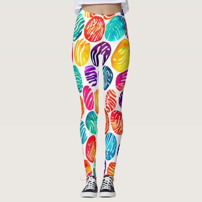 Färglös fingeravtrycksbild leggings (Framsida)