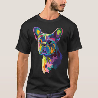 Färglös Fransk Bulldog Hund Hand plockade Portra A T Shirt