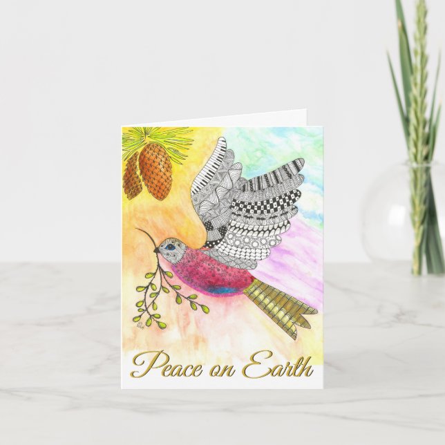 Färglös fred på jorden Dove julkort Helgkort (Framsida)