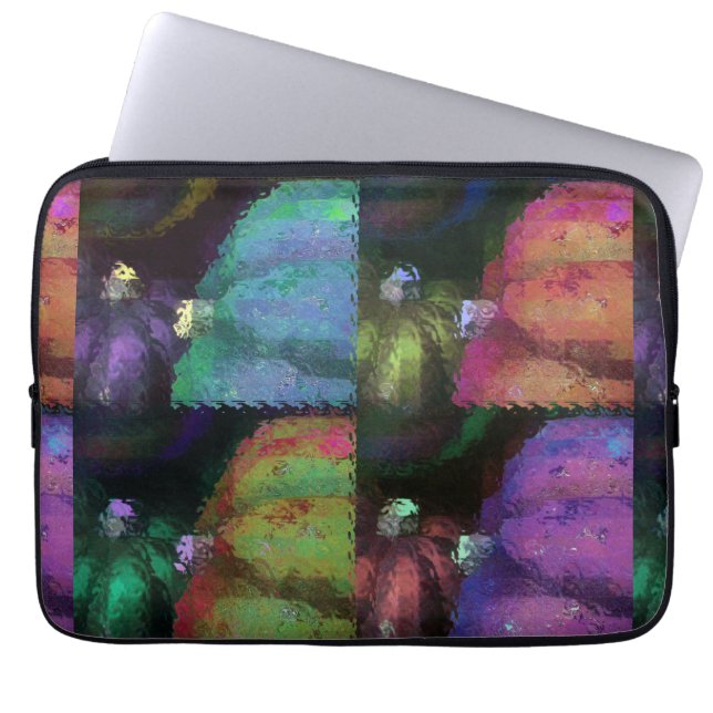 Färglös fyrkant laptop sleeve (Framsidan)